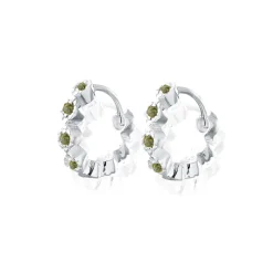 Gynning Jewelry Time To Glow Örhänge Creol Silver Grön (Mega kampanj)