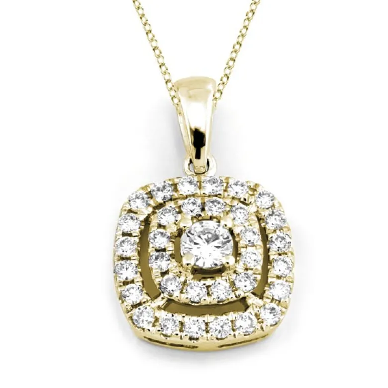 Halo Hänge i 18K Guld med 0.26ct TW/SI Diamanter – MSG52G