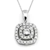 Halo Hänge i 18K Vitguld med 0.26ct TW/SI Diamanter – MSG52W