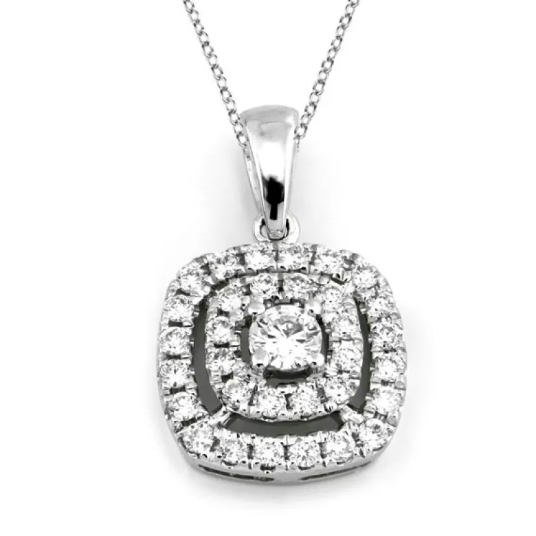 Halo Hänge i 18K Vitguld med 0.26ct TW/SI Diamanter – MSG52W