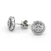 Halo Örhängen i 18K Vitguld med 0.50ct TW/SI Diamanter – MSF03W