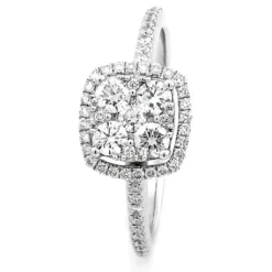 Haloring i 18K Vitguld med 0.60ct TW/SI Diamanter – MSI03W