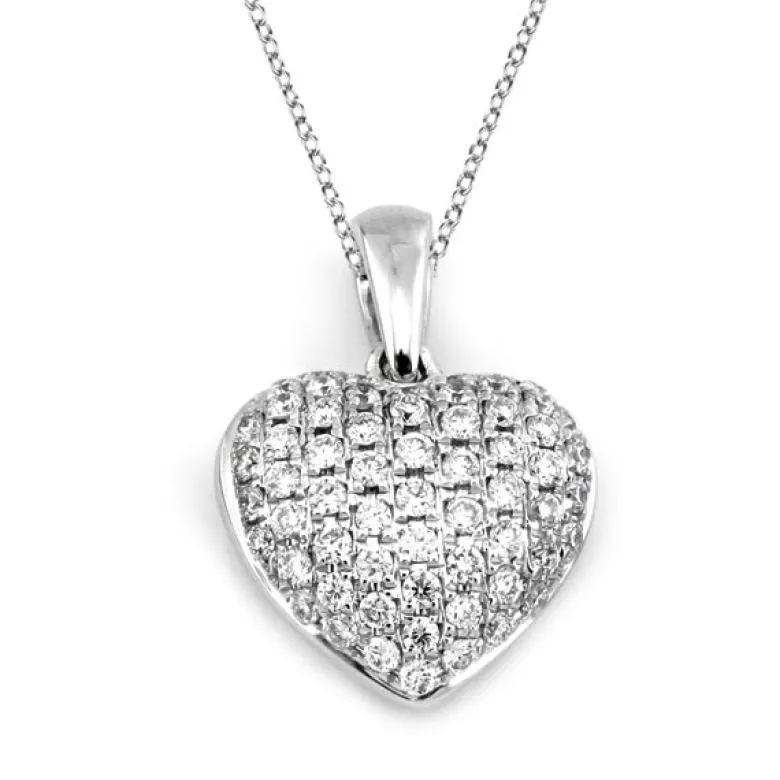 Hjärta Hänge i 18K Vitguld med 0.31ct TW/SI Diamanter – MSG53W
