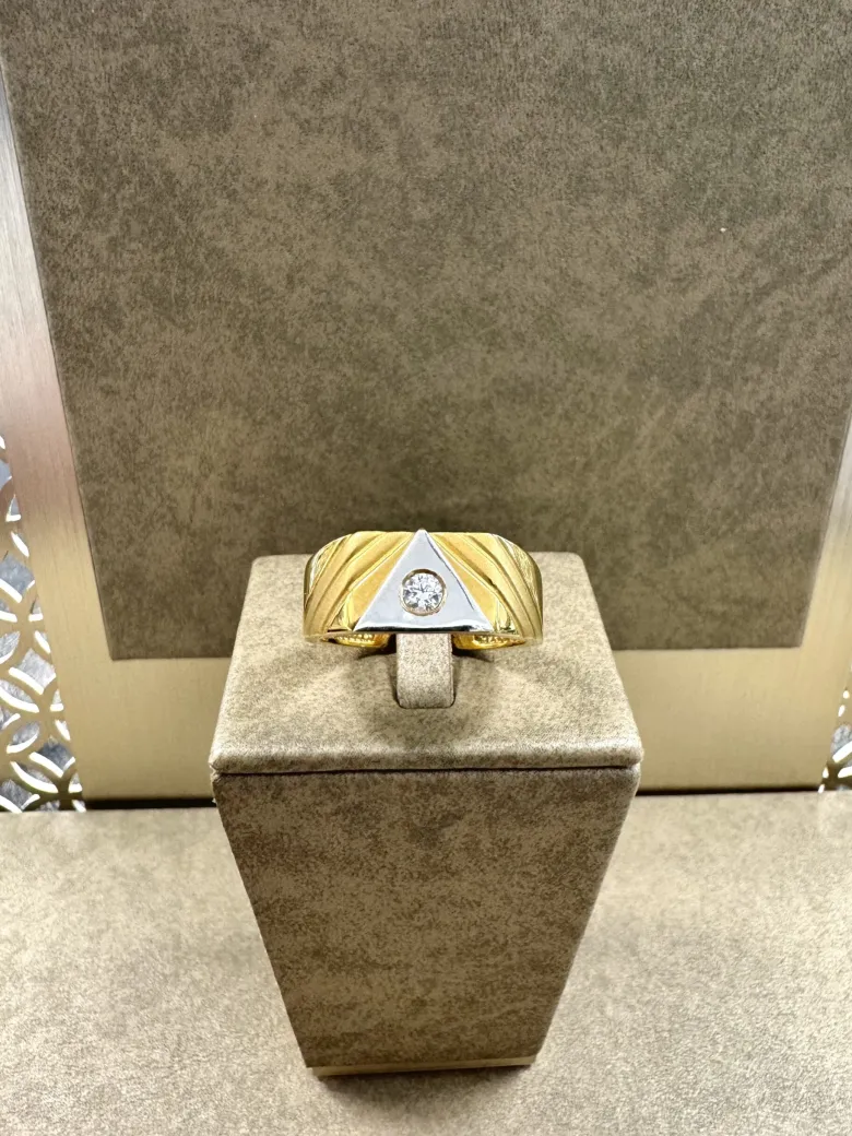 18K Guld + Vitguld Klackring – KLR011G18
