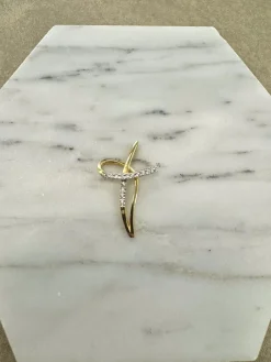 18K Guld Kors Cubic Zirconia – ZKHG005
