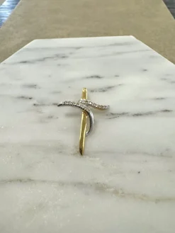 18K Guld Kors Cubic Zirconia – ZKHG003