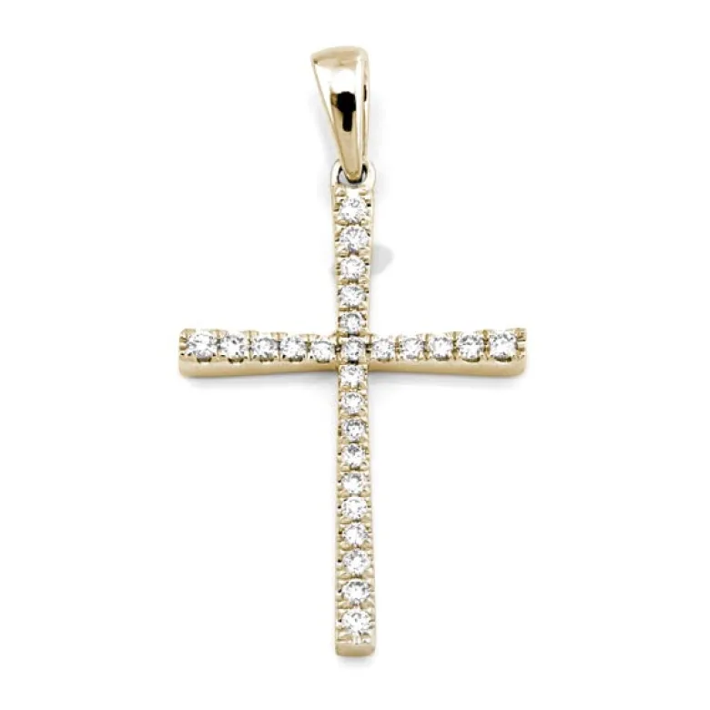 Kors i 18K Guld med 0.15ct TW/SI Diamanter – MSG08G