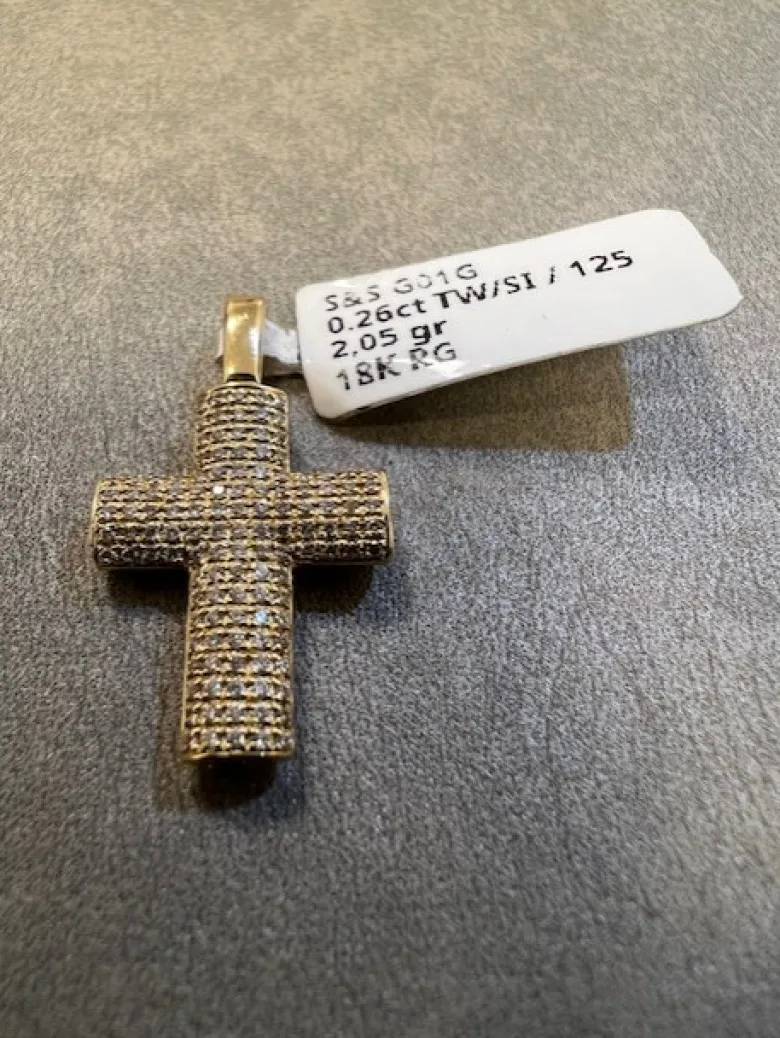 Kors i 18K Guld med 0.26ct TW/SI Diamanter – MSG01G