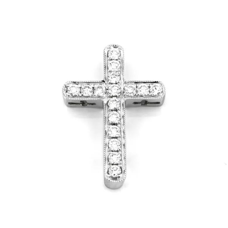 Kors i 18K Vitguld med 0.27ct TW/SI Diamanter – MSG10W