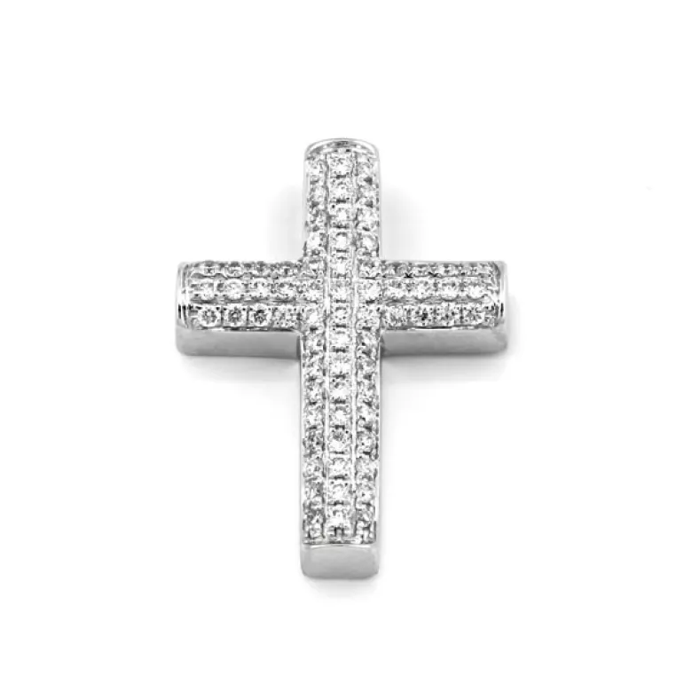 Kors i 18K Vitguld med 0.27ct TW/SI Diamanter – MSG04W