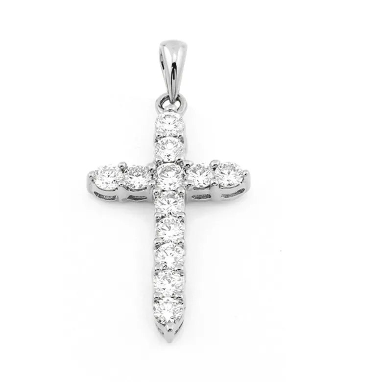 Kors i 18K Vitguld med 0.66ct TW/SI Diamanter – MSG13W