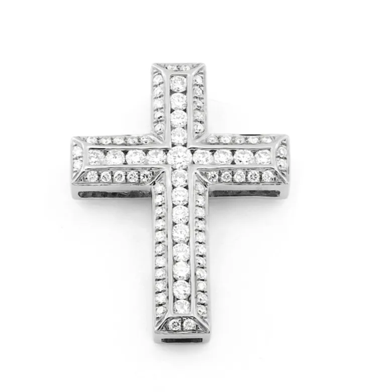 Kors i 18K Vitguld med 0.51ct TW/SI Diamanter – MSG12W