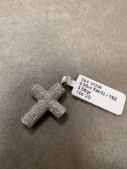 Kors i 18K Vitguld med 0.55ct TW/SI Diamanter – MSG02W