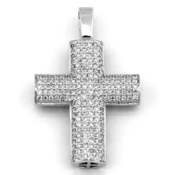 Kors i 18K Vitguld med 0.55ct TW/SI Diamanter – MSG02W