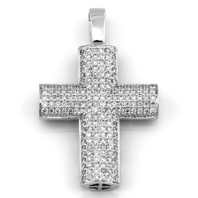 Kors i 18K Vitguld med 0.55ct TW/SI Diamanter – MSG02W