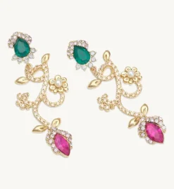Lily And Rose Camille Örhängen – Emerald Pink (Guld) 65041