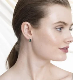 Lily And Rose Camille Stud Örhängen – Emerald/Svart (Guld) 65052