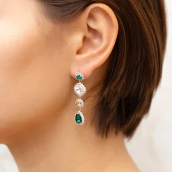 Lily and Rose Celia Örhängen Silver – Emerald