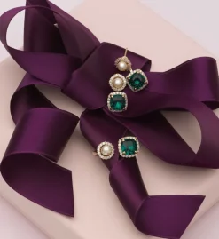Lily And Rose Colette Örhängen – Emerald Square (Guld) 61249