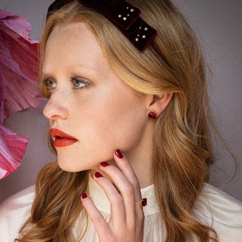 Lily and Rose Desiree Studs – Garnet
