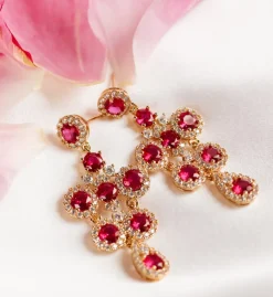 Lily and Rose Miss Ophelia Örhängen Guld – Pink Ruby (62238)