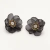Lily and Rose Organza botanical Örhängen, Black – Guld