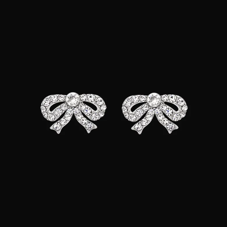 Lily And Rose Petite Antoniette Bow Örhängen – Crystal (Silver) 62582