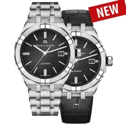 Maurice Lacroix Aikon 42mm + Svart Läderarmband AI6008-SS002-330-2