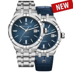 Maurice Lacroix Aikon 42mm + Blå Läderarmband AI6008-SS002-430-2