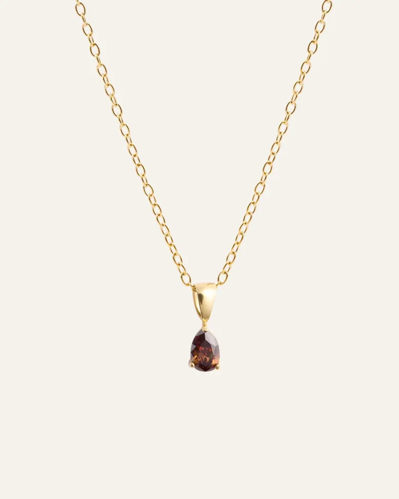 Mockberg Belle Halsband Guld – Coffee