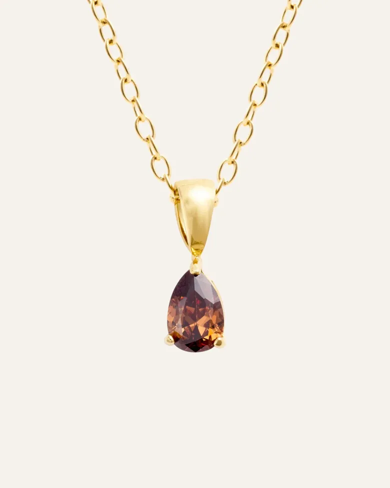 Mockberg Belle Halsband Guld – Coffee