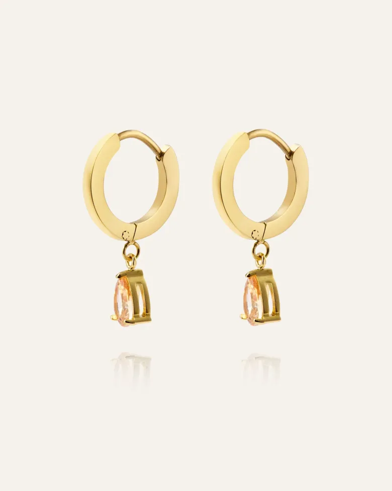 Mockberg Belle Hoops Örhängen Guld – Champagne