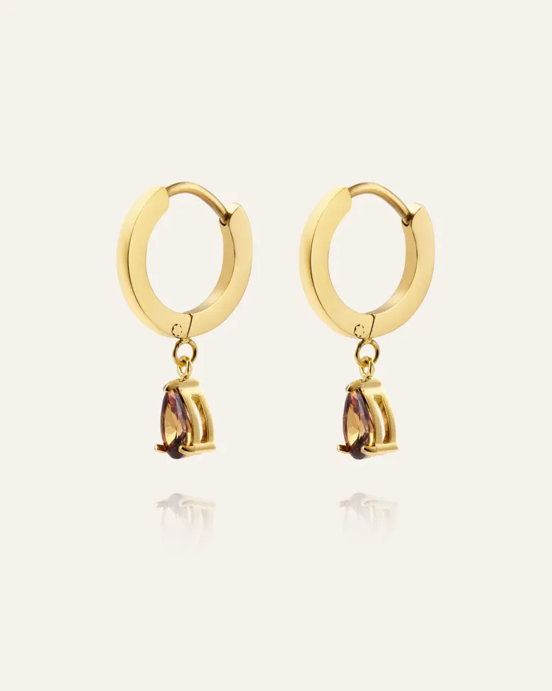 Mockberg Belle Hoops Örhängen Guld – Coffee