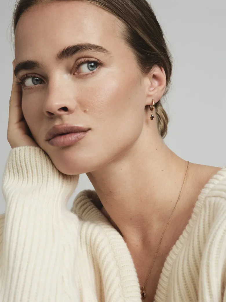 Mockberg Belle Hoops Örhängen Guld – Coffee