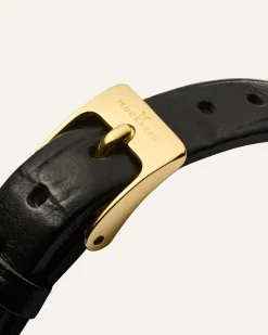 Mockberg Belle Oval Läder Klocka Guld MB1414
