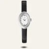 Mockberg Belle Oval Petite Läder Klocka Silver MB1413