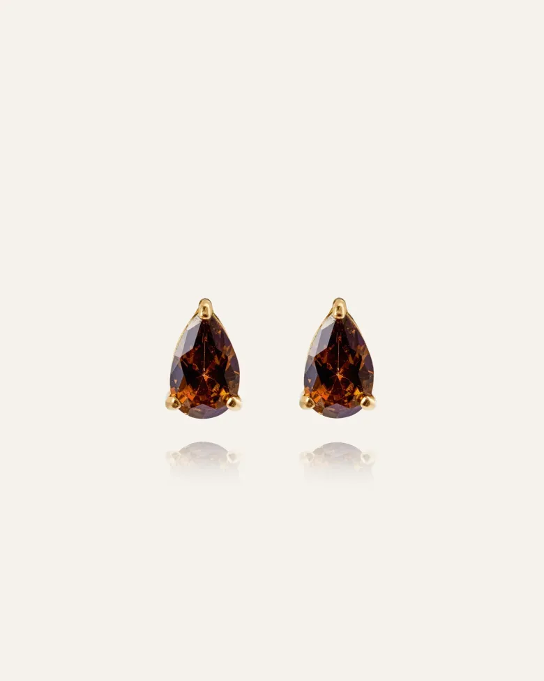 Mockberg Belle Studs Örhängen Small Guld – Coffee