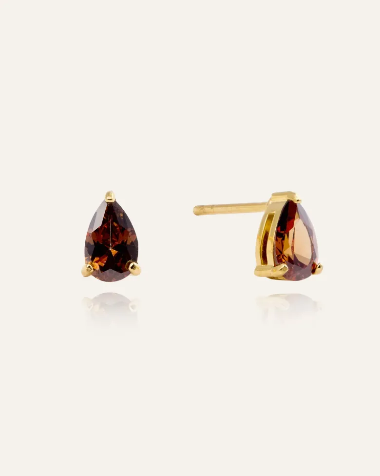 Mockberg Belle Studs Örhängen Small Guld – Coffee