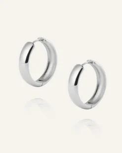 Mockberg Brave Large Hoops Örhängen Silver
