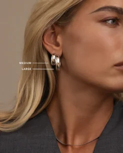 Mockberg Brave Large Hoops Örhängen Silver