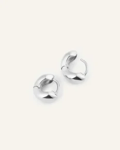 Mockberg Bulky Mini Huggies Örhängen Silver