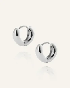 Mockberg Bulky Small Huggies Örhängen Silver