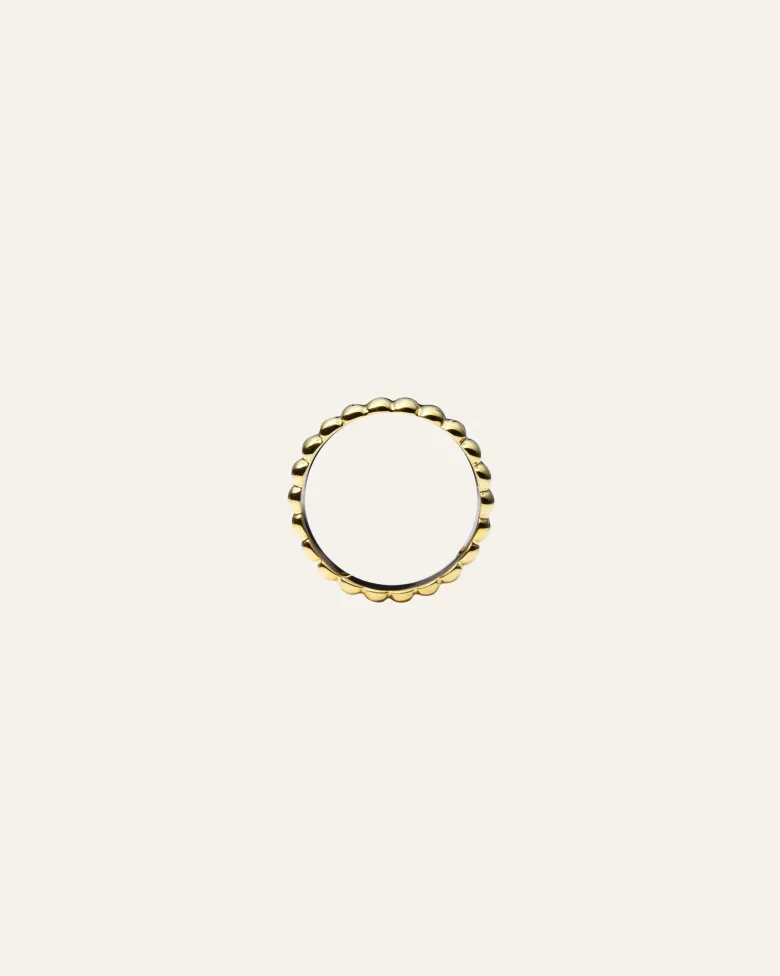 Mockberg Chic Ribbed Ring Guld