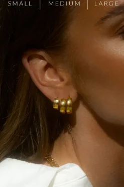 Mockberg Chunky Guld Medium Örhängen