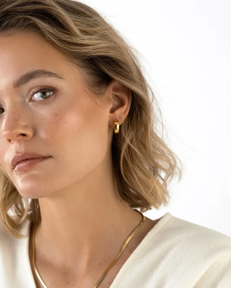 Mockberg Chunky Guld Medium Örhängen