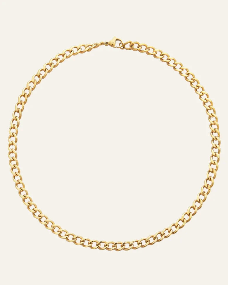 Mockberg Curb Kedje Halsband Guld