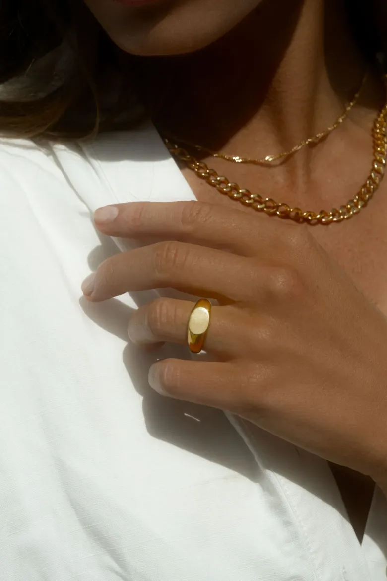 Mockberg Curb Kedje Halsband Guld