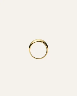 Mockberg Deco Ribbed Ring Guld