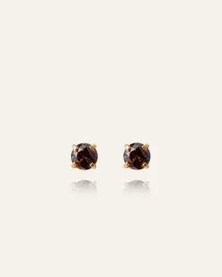 Mockberg Jolie Studs Örhängen Medium Guld – Coffee