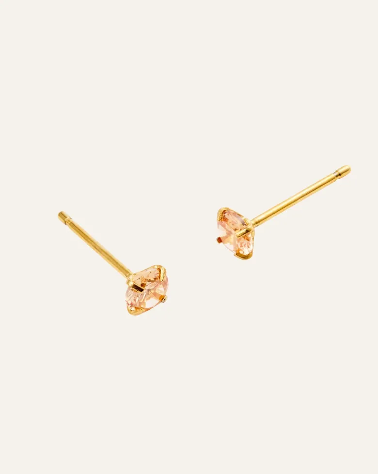 Mockberg Jolie Studs Örhängen Medium Guld – Champagne